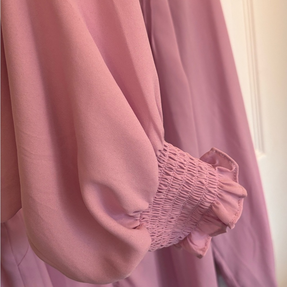 Torrid Pink Pleated Button-Front Blouse - Picture 4 of 5